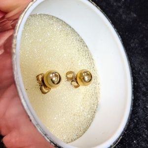 Gold ball earrings